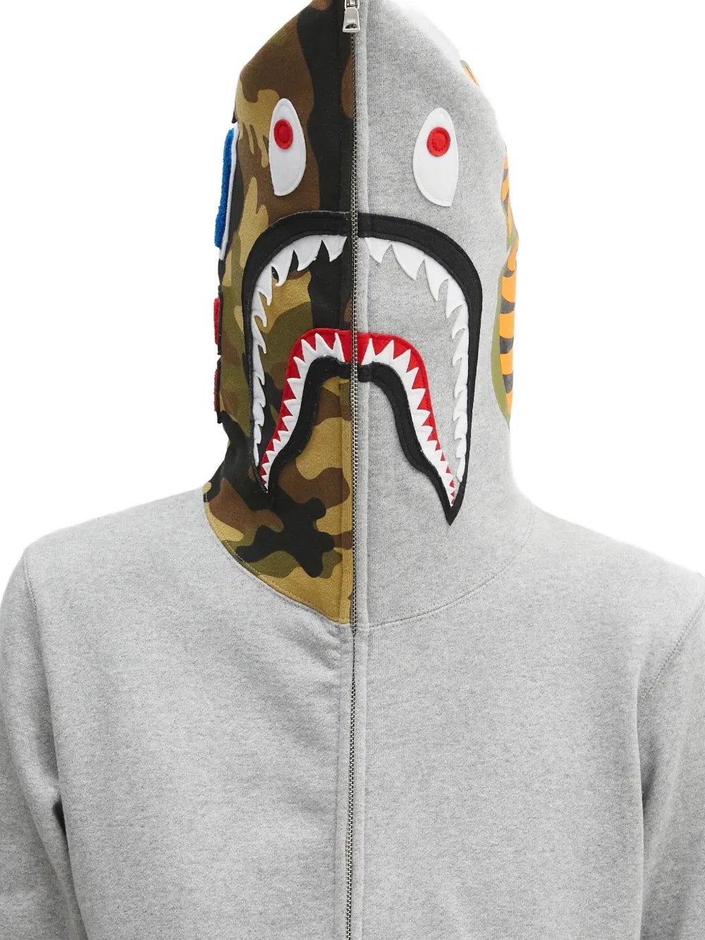 A BATHING APE® shark-motif zip-up hoodie
